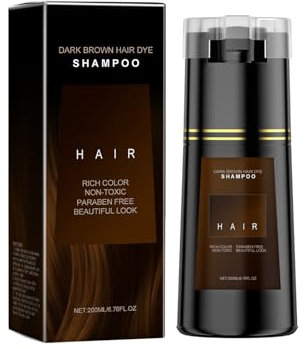 Dunkelbraunes Haarfärbe Shampoo, Hair Dye Shampoo, Intensive Farbabdeckung Für Sattes Dunkelbraun Mit Natürlicher Tiefe, Farbauffrischung Mit Pflegender Reinigung, Lang Anhaltende Farbintensität