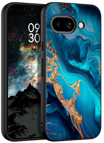 BENTOBEN für Google Pixel 9A Hülle, Handyhülle Google Pixel 9A Case Slim dünn Fluoreszenz Blau Muster PC Schale mit TPU Bumper Kratzfest Schutzhülle Hülle