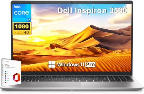 Dell Inspiron 15 3530 Business Laptop, Microsoft Office Lifetime License & Windows 11 Pro, 15.6 FHD 120Hz Display, Intel i7-1355U, 32 GB RAM, 1TB SSD, Webcam, Backlit Keyboard, Anti-Glare (Renewed)