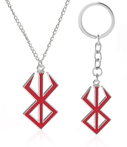 Berrseerrk Schlüsselanhänger, Berrseerrk Halskette, Ubephant Schmuck 2Pcs | Rot Anhänger Halskette Keychain Geschenk für Fans