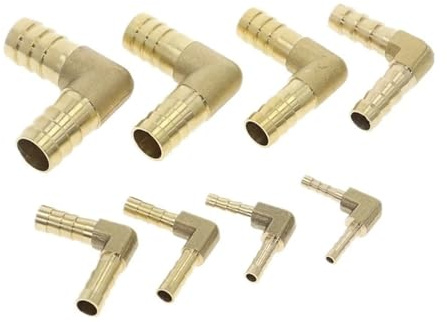 Raccord coudé en laiton for tuyau d'arrosage, diamètre intérieur 4-16 mm, raccord cannelé en cuivre, adaptateur(12mm-8mm)