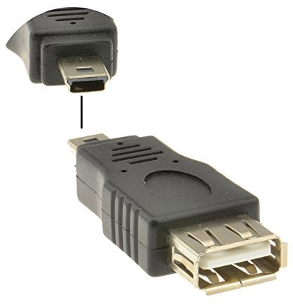 USB 2,0 A Type Femelle Femelle vers USB Mini 5 Broches Fiche Mâle Adaptateur