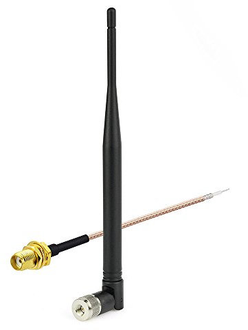 Eightwood 868 MHz Antenne SMA Antenne WiFi PC 3 dBi NFC RFID Adaptateur SMA Mâle + SMA Femelle Câble Pigtail RG178 15 cm pour Antenne GSM CB Radio sans Fil WiFi Homematic CCU2 CC1101