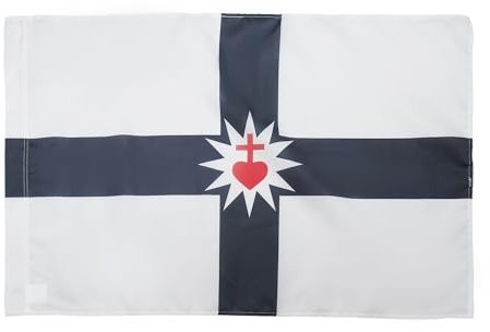 AZ FLAG - Drapeau Vendée militaire - 90x60 cm - Drapeau Vendéen Catholique 100% Polyester Avec Fourreau et Cordelette - Pavillon 50 g