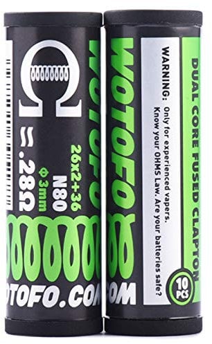 Wotofo Dual Core Fused Clapton Prebuilt Wire 0,28 Ohm 10er Pack Fertigwickelung