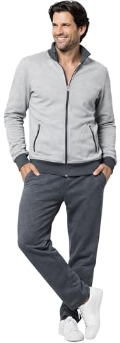 Morgenstern Hausanzug Herren Set Trainingsanzug Freizeitanzug Baumwolle 2-teilig langarm Jacke lange Hose