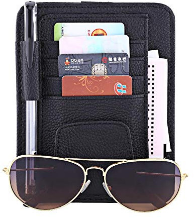 Visier Organizer, Auto Sonnenblende Organizer Beutel Beutel Speicher Gläser Halter Klipp(Black)