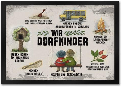 trendaffe Wir Dorfkinder Fußmatte mit Retro Motiv
