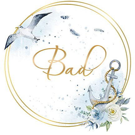 Grandora Türaufkleber Bad mit Möwe und Anker I Motiv 18 I Wandsticker selbstklebend WC Wandaufkleber Toilette Wandtattoo Badezimmer Aufkleber Sticker DL446-18