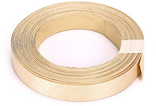 Skelang Chapa de Madera, Chapa de Madera, Banda de Borde Fusible de Melamina para Estante, Gabinete, Marco de Puerta, 19mm×15m, Arce