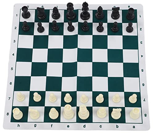 VGEBY Schachspiel, Kunststoff-Schachbrett-Set, Desktop-Spiel mit 50x50cm Kunstleder-Brett, für Party-Camping-Entspannung, Schach, Freizeitsport, Strategie, 6+, 1 Spieler