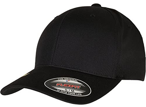 Flexfit Unisex Recycled Polyester Cap Baseballkappe, Black, S/M