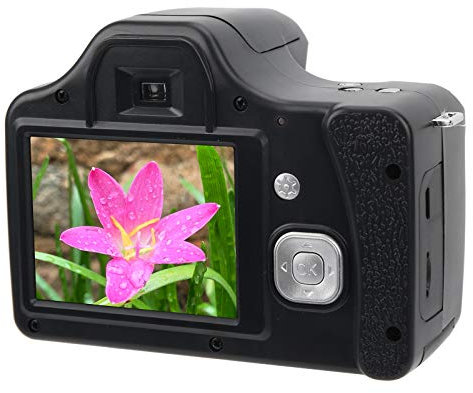 3,0 Zoll LCD Spiegelreflexkamera, 18 Facher Zoom HD Digitalkamera mit Langer Brennweite, für Familienfeiern und Reisen Im Freien. Schwarz(Standard Edition)
