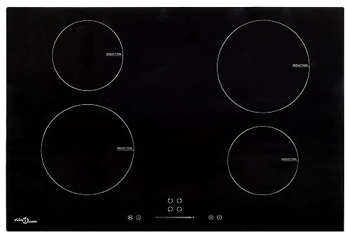 Induktionskochfeld 4 Zonen Touch-Bedienfeld Glas 77 cm 7000W