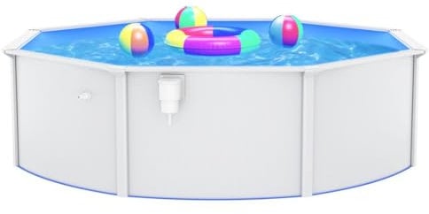 vidaXL Piscina con Pareti in Acciaio Rotonda 460x120 cm Bianca