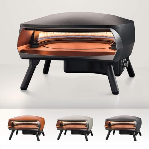 Witt ETNA Rotante Award Winning Pizza Oven with 360 Degrees Rotating Pizza Stone and Booster Burner. This Outdoor Gas Pizza Oven Bakes a Pizza in Less than a minute - Black