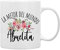 QASHWEY Kaffeetasse mit Blumenmuster, Aufschrift Best Grandma in the World, Abuelita, Oma, Geburtstag, Muttertag, Geschenke von Enkelkindern, La Mejor Del Mundo Abuelita, spanisch, doppelseitig,