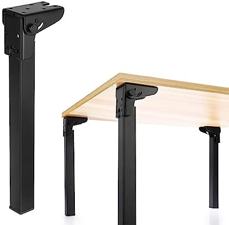 4 Pcs Klapptisch Beine aus Eisen Hohe Beanspruchung Tischbeine Schwarze klappbare Möbelbeine Metall Couchtisch Support Beine für Laptop Tischbeine Couchtisch (50cm(19.6in))