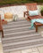 Teppium Outdoor Teppich Wetterfest 120 x 170 cm Beige Sisal Optik - Küchenteppich Waschbar, Wasserfest, Streifen Design, Pflegeleicht - Ideal für Balkon, Terassen, Garten, Camping oder Küche