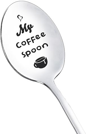 Coffee Gift Spoons for Women Men Funny My Coffee Spoon for Dad Wife Cofee Lovers Gifts for Coffee Drinkers Men Women Christmas Birthday Gift for Best Friends Engraved Spoon