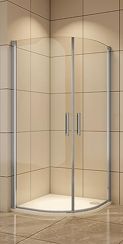 Aica Sanitär 80x80/90x90/100x100cm Duschkabine Runddusche Viertelkreis Duschabtrennung Dusche (80x80cm,PHX)