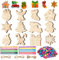 WEVOL 72PCS Basteln Weihnachten Kinder,DIY Holzschmuck Streudeko Weihnachten Anhänger Deko,12 Stiles Weihnachtsbaumschmuck Holz Bastelset,Personalisiert Holzdeko Weihnachtsanhänger Set zum Bemalen
