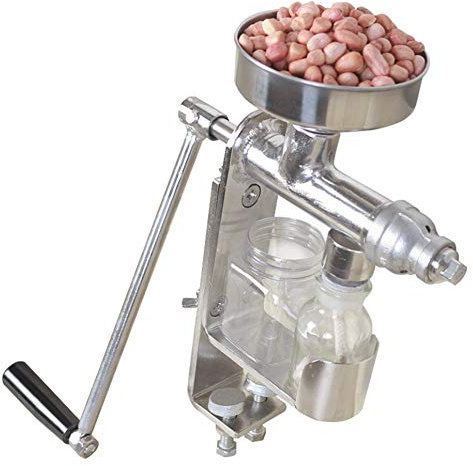 Manuelle Ölpresse Maschine Nuss Öl Extraktor Kleine Größe 304 Edelstahl Öl Expeller Home Nüsse Samen Öl Presser für Erdnuss Kokos Raps Sesam Walnuss Öl Grinder