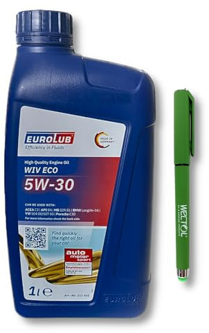 Eurolub Motoröl 5W30 Wiv Eco SAE 5W-30 1 Liter + WECTOL Stift