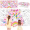 PHOGARY Ausmaltischdecke Kinder aus Papier, Kindergeburtstag Maltischdecke für Kinder Pony Riesen Malposter, Tischdecke Malpapier Kinderbeschäftigung für Partys und Klassenzimmer - 31x 72