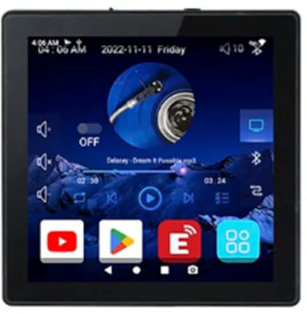 iFutniew Mini Système Android 10.0 8 Ohm Smart WiFi Bluetooth 2X25W Stéréo Home Cinéma Musique de Fond Ampli Mural Noir