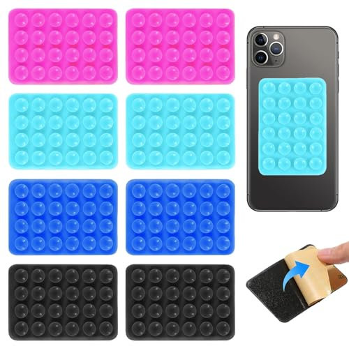 Soporte Ventosa Para Telefono Movil Cuadrado 8 Piezas Ventosa Reutilizable Para Teléfono Móvil Ventosas Manos Libres Teléfono Móvil Ventosas De Fuerte Adherencia Soporte Telefono Para Selfies Y Vídeos