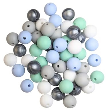 Générique Lot de 50 perles de 12mm en silicone