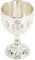 Riuulity Calice da Vino in Metallo Goffrato, Decorazione Europea retrò Vintage, Bicchiere da Vino in Acciaio, Grande, Metallico, Grande, Enorme, Ornamento Floreale. (Silver)