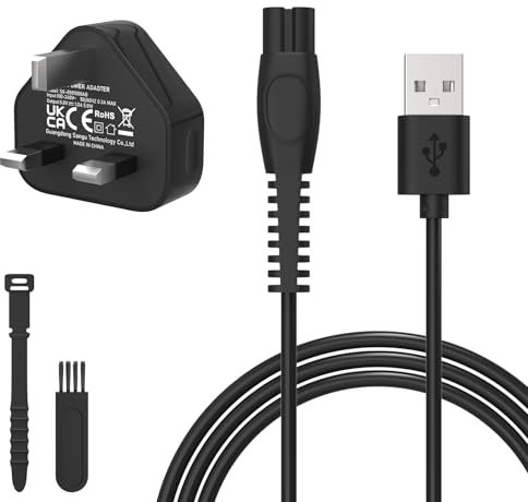 GOLDFOX 5V Charger fit for Philips Norelco One Blade QP2724 QP2734 QP2834 QP4530 QP1924 S7887 MG5910 MG7910 Electric Trimmer and Shaver, USB-A Shaver Charging Cable with Plug