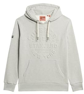 Superdry Herren Hoodie mit geprägter Logo-Grafik Bimsstein Beige Meliert XL