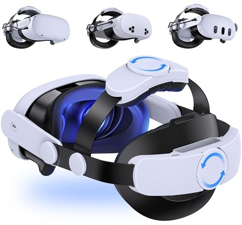 MQ2000 Serie Strap für Meta Quest 3S/3/2, Verstellbare Top Knobs Verbesserte Unterstützung Elite Headstrap, Komfort, Druckfrei für Oculus Quest 2 & Quest 3 Zubehör