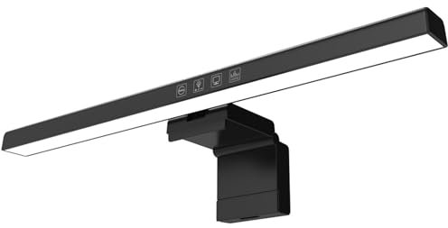 Meichoon Barre lumineuse pour écran d'ordinateur RGB Backlight USB Reading LED Task Light Auto Dimming Touch Control 3-speed Color Temperature LE14 B