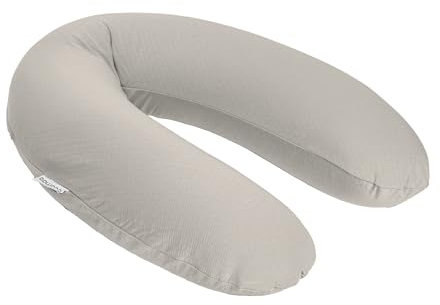 doomoo Coussin de Grossesse & Coussin Allaitement - Ultra Confort pour Dormir Pendant la Grossesse - Soulage Dos, Jambes et Ventre - Housse Tissu Bio & Oeko-Tex, Tetra Jersey Sand