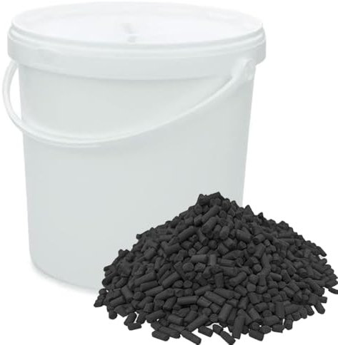 Aktivkohle aus Pellets von ausgezeichneter Reinheit, erhältlich in verschiedenen Größen, aus Kokosnussschalen mit Absorptionsrate Jod 1000 mg/l für die Filtration von Wasser und Luft (5 l / 2,75 kg)