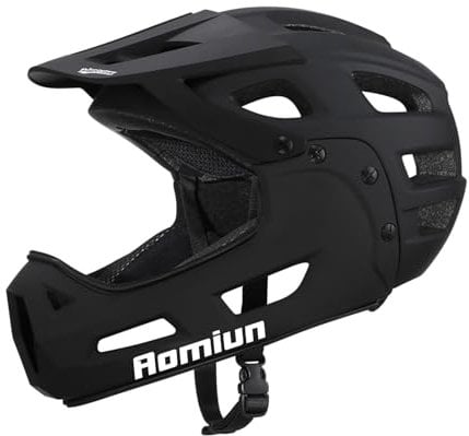 Aomiun Mountain Bike Helmet Full Face Bicycle Helmet Adult Men Women Cycle Helmet with Detachable Chin Guard and Visor for Mountain Biking 54-61cm