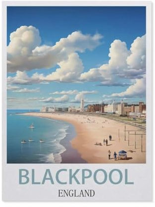 Blackpool England,Jigsaw Puzzles for Adults 1000 Piece, Classic Puzzle Teens Boys Girls Puzzles Sturdy Tight Fitting Pieces,Letters On Back for Ideal Challenging And Gift(75x50cm)-AC86