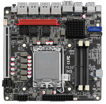 CYMINILMDPC LGA1700vPro Q670,NAS Motherboard,6*NVMe,6*SATA3.0,PCIE5.0x16,No CPU No Ram No HD,SFF-8643 Cable,2*DDR5 4 * 2.5G LAN Firewall ITX Mainboard