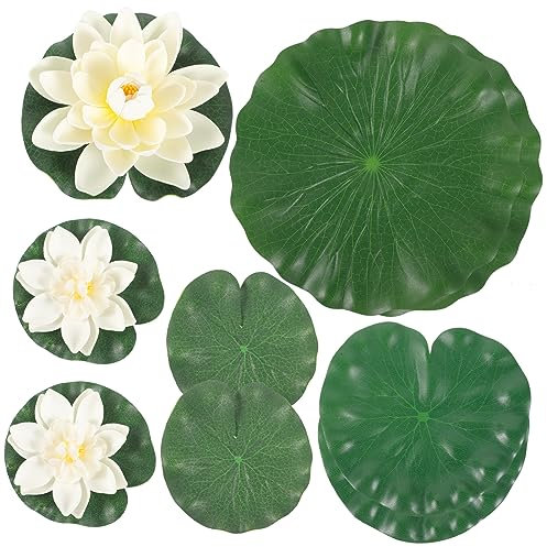 IMIKEYA Künstliche Teichpflanzen Simulierte Lotusblume Schwimmende Blume Dekoration Für Gartenteich Springbrunnen Aquarium Und Schwimmbad Künstliche Wasserpflanze