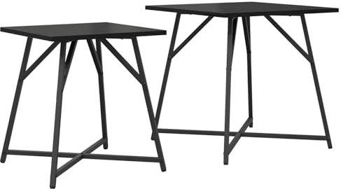 vidaXL Beistelltisch-Set 2 pcs Schwarze Eiche 50 x 50 x 50 cm, Wohnzimmer, quadratischer Beistelltisch, moderner Akzent, kompakter Kaffee, nutzbar neben Sofa, langlebige Deko