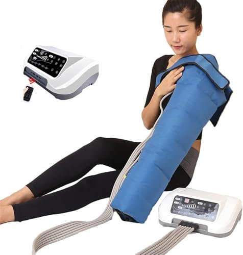 Appareil de massage à compression d'air pour les jambes et les pieds, appareil de pression pneumatique pour le drainage lymphatique, appareil de massage pour tout le corps avec 6 coussins d'air