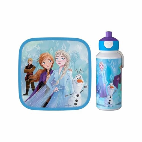 Mepal | Lunch-Set XL Campus | Bentobox groß & Trinkflasche | Spülmaschinenfest | 400 & 1300 ml | Mit Fächern, Gabel & Clip-Verschluss | Perfekt für Snacks & Mahlzeiten | Frozen 2