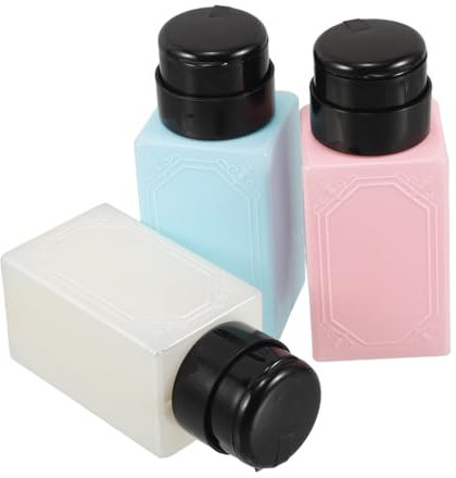 Ipetboom 3pcs Push down Pump Dispenser Bottles for Nail Polish Remover Refillable Mister Spray Bottle Hand Soap Lotion Dispenser Nail Salon Tools