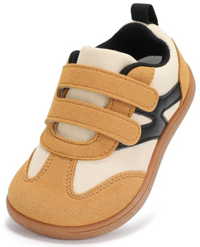 STQ KIDS Breite Zehenraum Barfußschuhe Kinder Lauflernschuhe 20-29 EU Weit | Barfußgefühl, Breite Zehenpartie, Flexibel, Rutschfest, Klettverschluss, Atmungsaktiv, Leicht, Zero Drop, Drinnen und draußen
