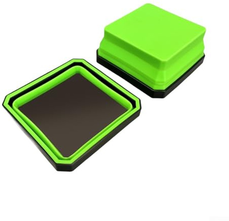Lot de 2 plateaux magnétiques pliables en silicone pour le rangement de petites pièces, en silicone flexible et aimant puissant pour une utilisation dans divers projets de réparation (vert)
