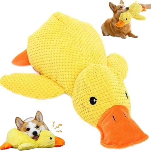 YeahBoom Anti Stress Ente Hund,Hundespielzeug Ente,Quietschspielzeug Hund Kuscheltier,Unzerstörbares Kuscheltier für Hunde,Dog Toys für Kleine,Mittlere